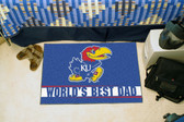 Kansas Jayhawks Worlds Best Dad Starter Rug 19"x30"