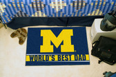 Michigan Wolverines Worlds Best Dad Starter Rug 19"x30"
