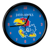 Kansas Jayhawks Black Rim Clock - Basic