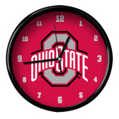 Ohio State Buckeyes Black Rim Clock