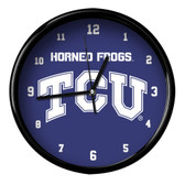 TCU Horned Frogs Black Rim Clock - Basic