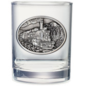 Train Double Old Fashioned Glass Set of 2