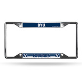 BYU Cougars License Plate Frame Chrome EZ View