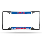 Kansas Jayhawks License Plate Frame Chrome EZ View