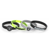 Oakland Raiders Bracelets - 4 Pack Silicone