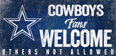 Dallas Cowboys Wood Sign Fans Welcome 12x6