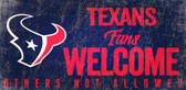 Houston Texans Wood Sign Fans Welcome 12x6