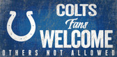 Indianapolis Colts Wood Sign Fans Welcome 12x6