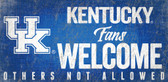 Kentucky Wildcats Wood Sign Fans Welcome 12x6