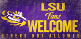 LSU Tigers Wood Sign Fans Welcome 12x6