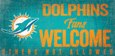 Miami Dolphins Wood Sign Fans Welcome 12x6
