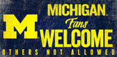 Michigan Wolverines Wood Sign Fans Welcome 12x6
