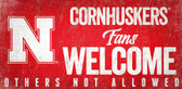 Nebraska Cornhuskers Wood Sign Fans Welcome 12x6