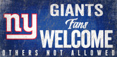New York Giants Wood Sign Fans Welcome 12x6