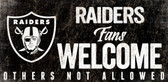 Oakland Raiders Wood Sign Fans Welcome 12x6