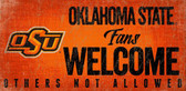 Oklahoma State Cowboys Wood Sign Fans Welcome 12x6