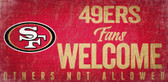 San Francisco 49ers Wood Sign Fans Welcome 12x6