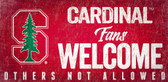 Stanford Cardinal Wood Sign Fans Welcome 12x6