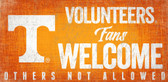 Tennessee Volunteers Wood Sign Fans Welcome 12x6