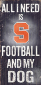 Syracuse Orange Wood Sign - Football and Dog 6x12