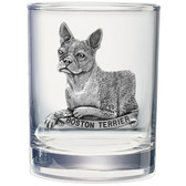 Boston Terrier Double Old Fashioned Glass Set of 2