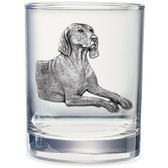 Weimaraner Double Old Fashioned Glass Set of 2