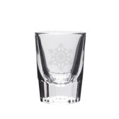 Snowflake Deep Etched Crystal Shot Glass