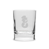 Snowman 11.75 oz. Deep Etched Double Old Fashioned Glass