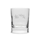 Santa Sleigh 11.75 oz. Deep Etched Double Old Fashioned Glass