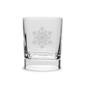 Snowflake 11.75 oz. Deep Etched Double Old Fashioned Glass