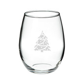 Christmas Tree 21 oz. Deep Etched Stemless Wine Glass