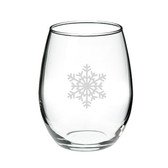 Snowflake 21 oz. Deep Etched Stemless Wine Glass