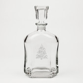 Christmas Tree Deep Etched Crystal Whiskey Decanter