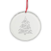 Christmas Tree Round Crystal Deep Etched Ornament