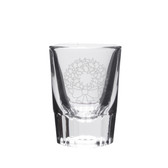 Wreath Deep Etched Crystal Shot Glass