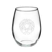 Wreath 21 oz. Deep Etched Stemless Wine Glass