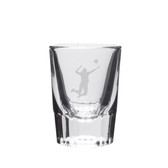 Volleyball Player Deep Etched Crystal Shot Glass