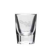 Motocross Deep Etched Crystal Shot Glass