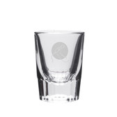 Microphone Hand Deep Etched Crystal Shot Glass