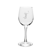 Volleyball Player 12 oz. Deep Etched Wine Glass