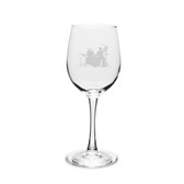 Drummer 12 oz. Deep Etched Wine Glass