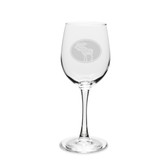 Moose Oval 12 oz. Deep Etched Wine Glass