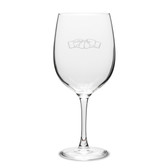 Boxing Gloves 19 oz. Deep Etched Wine Glass