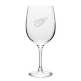 Flaming Soccer Ball 19 oz. Deep Etched Wine Glass