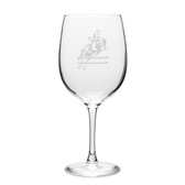 Horse Jumper 19 oz. Deep Etched Wine Glass