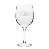 Flaming Basketball 19 oz. Deep Etched Wine Glass