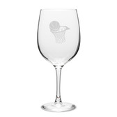 Basketball Hoop 19 oz. Deep Etched Wine Glass