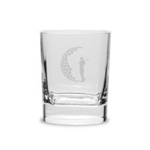 Golfer 11.75 oz. Deep Etched Double Old Fashioned Glass