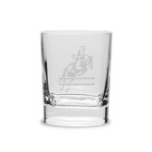 Horse Jumper 11.75 oz. Deep Etched Double Old Fashioned Glass