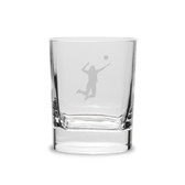 Volleyball Player 11.75 oz. Deep Etched Double Old Fashioned Glass